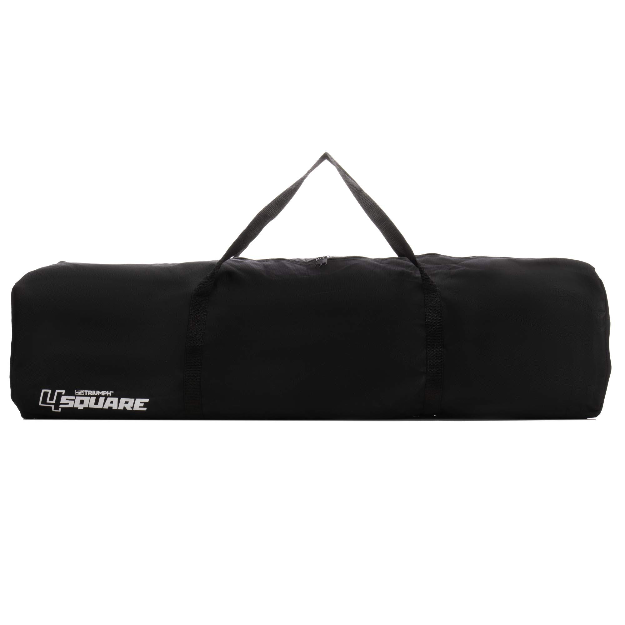 Triumph Sports 4 Square & Pickleball Game Set - Convertible Regulation Net with 4 Wood Paddles, 4 Balls, Boundary Markers & Carry Bag - Perfect for Backyard, Park & Beach Outdoor Games