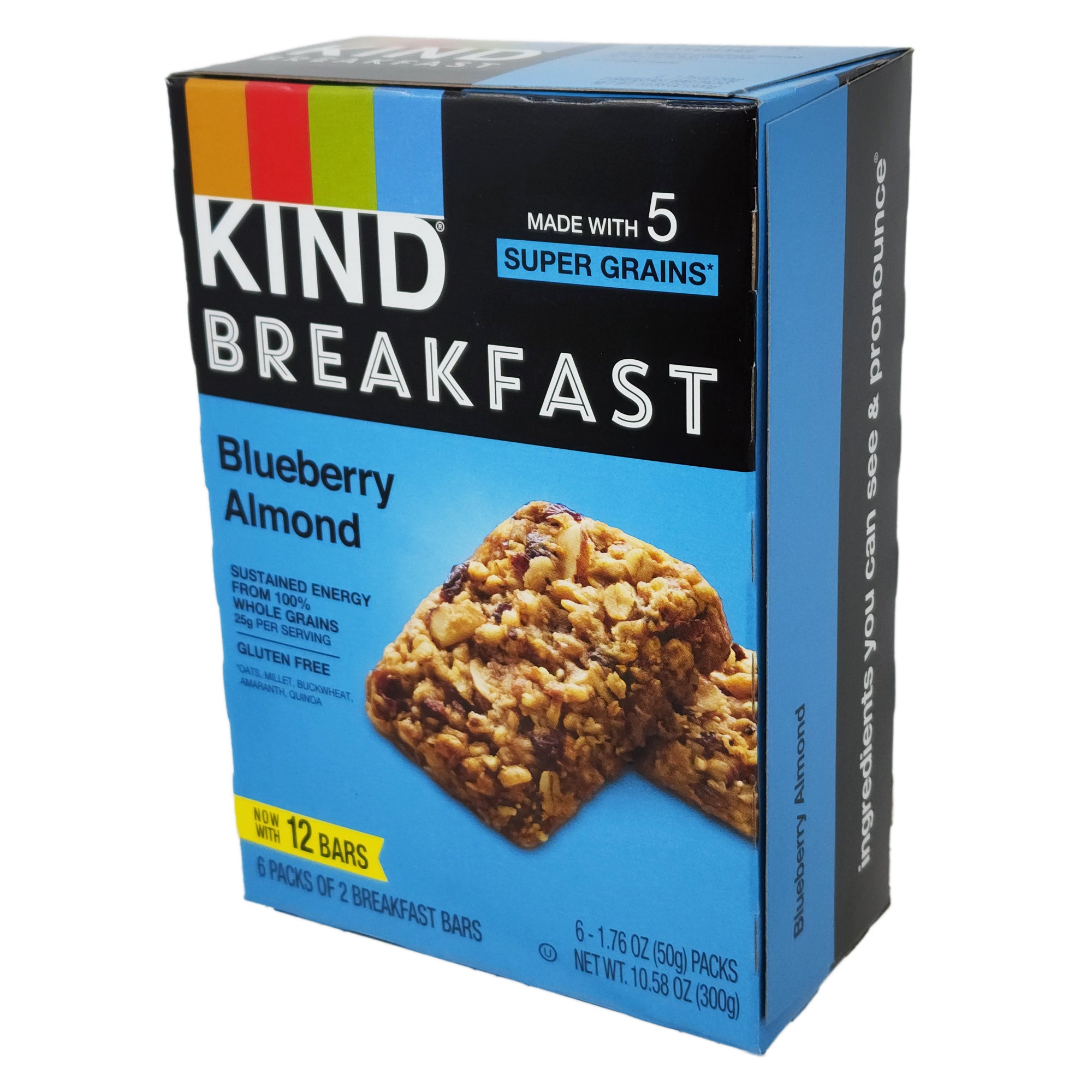 6 Pack Kind Breakfast Bars Blueberry Almond 10.58 oz - Healthy On-The-Go Snacks for Work, School & Travel