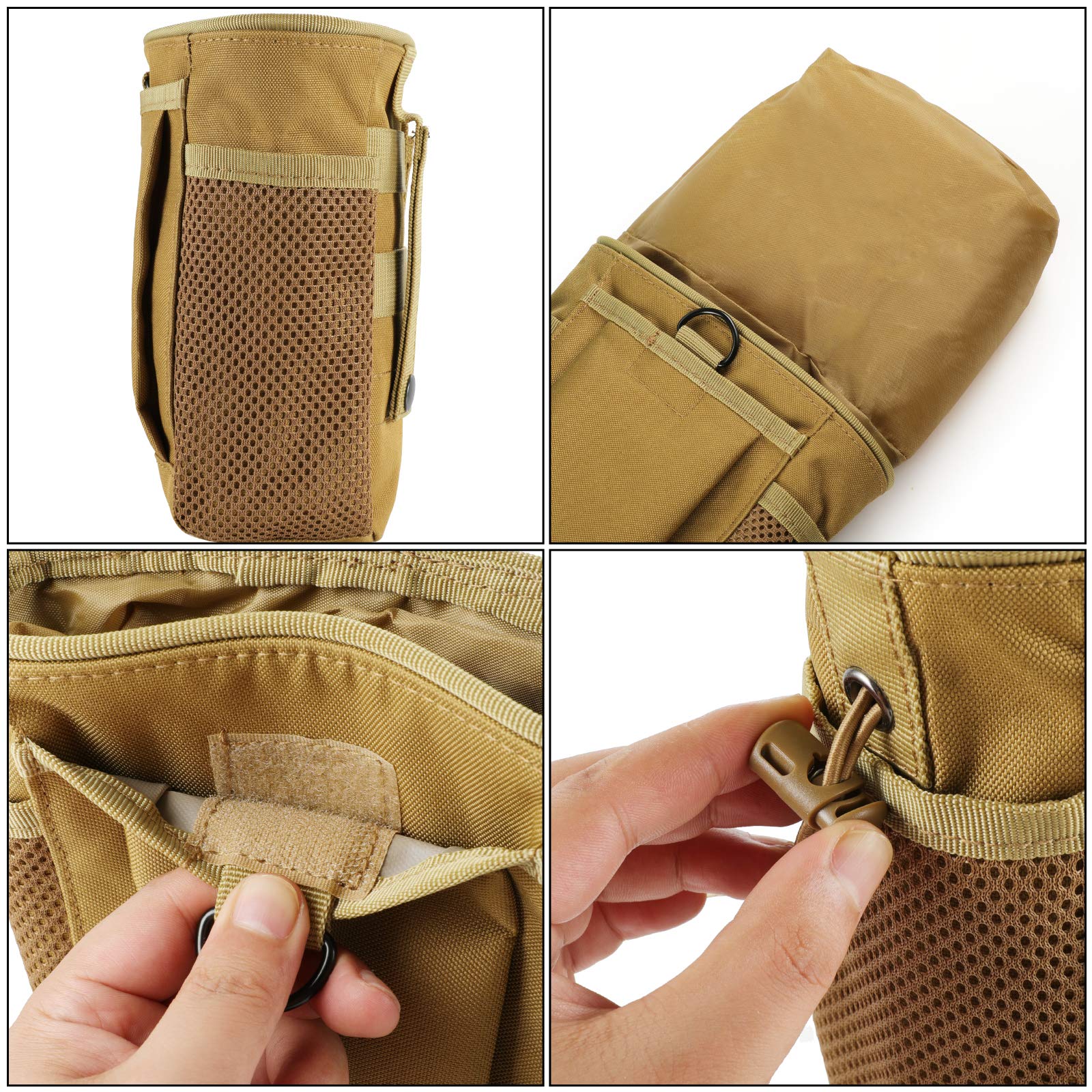 Tactical MOLLE Drawstring Magazine Dump Pouch - Adjustable Military Utility Belt Fanny Pack for Ammo Storage | Outdoor Shooting Range, Hunting & Airsoft Accessories