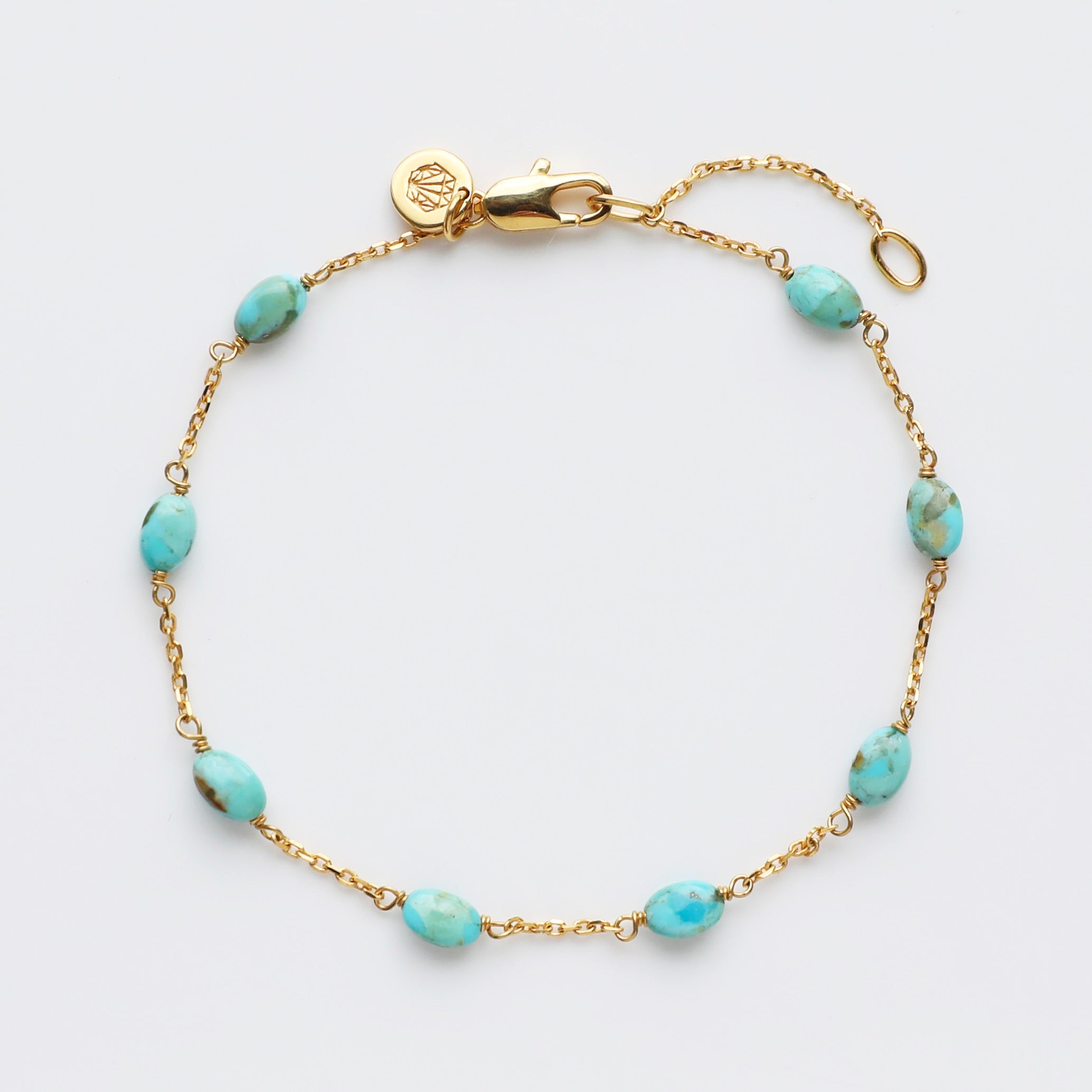 Authentic Mohave Turquoise Infinity Chain Bracelet for Women - Handmade Sterling Silver Adjustable Bangle - Perfect for Boho Style, Gift Giving & Everyday Wear