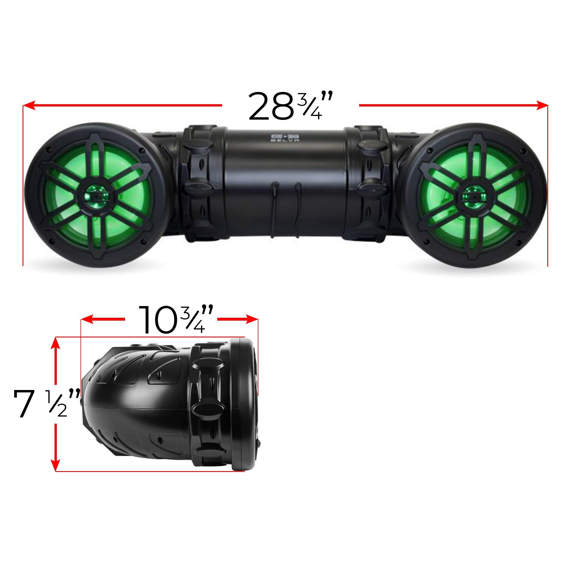 BELVA BPS6RGB Waterproof UTV/ATV Sound System - Dual 6.5” Speakers with 1” Tweeters, Built-in Amplifier, Bluetooth 5.0, AUX Input, RGB LED Lighting, Wireless Remote - Easy Install for Off-Road Vehicles & Outdoor Adventures
