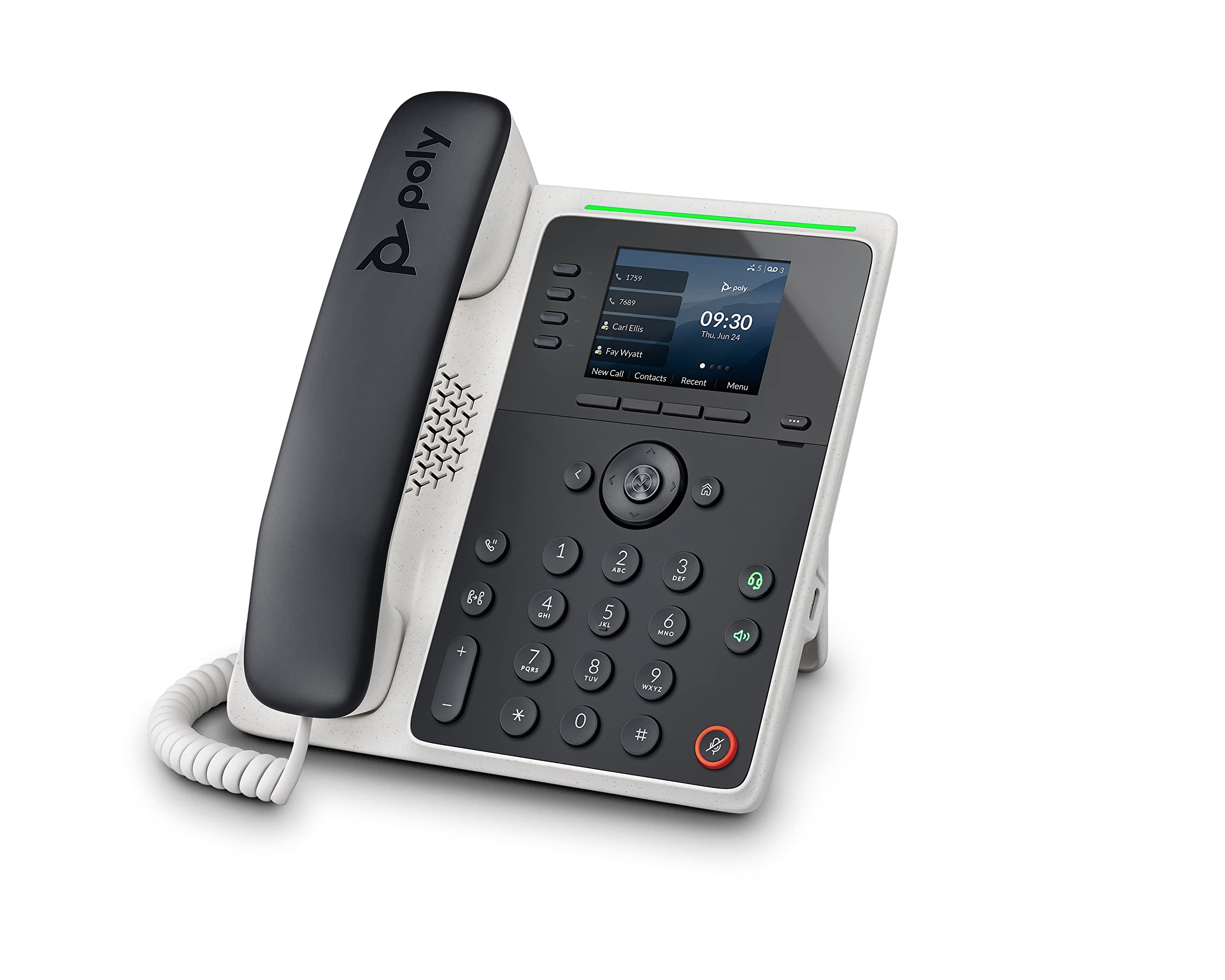 Plantronics Poly Edge E220 IP Desk Phone with 4-Line Keys & Bluetooth – Supports 16 Lines, Mobile & Headset Pairing – Ideal for Office Common Areas, Conference Rooms & Call Centers