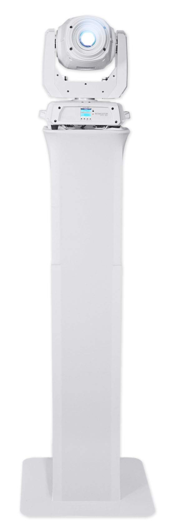 Rockville RTP82W 8 Ft. Black/White Totem Moving Head Light Stand with Scrims & Carry Bag - Perfect for DJ Shows, Stage Lighting, and Live Performances