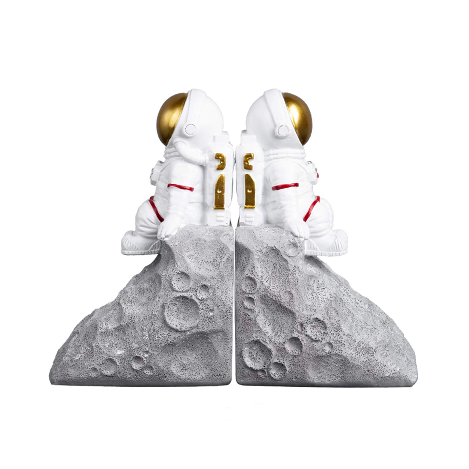 Premium Astronaut Bookends for Heavy Books - Sturdy Metal Book Supports for Office, Home & School - Decorative Space-Themed Book Stoppers (1 Pair) - Perfect for Sci-Fi Lovers & Space-Themed Room Decor