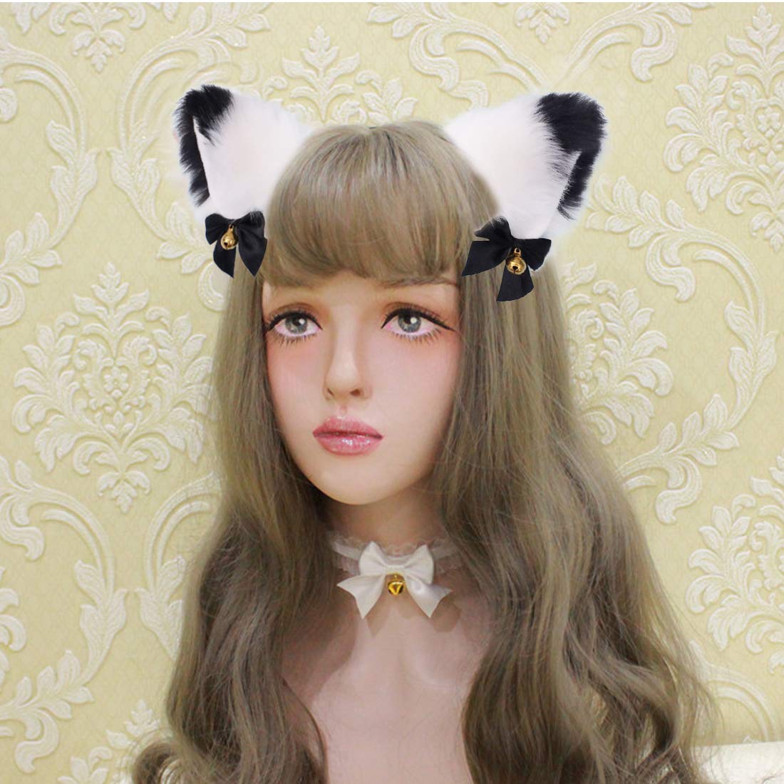 Fxaelian Animal Fox Cat Dog Ears Headband - Cute Fluffy Cosplay Costume Accessories for Halloween, Christmas Parties, Cosplay Events & TikTok Videos