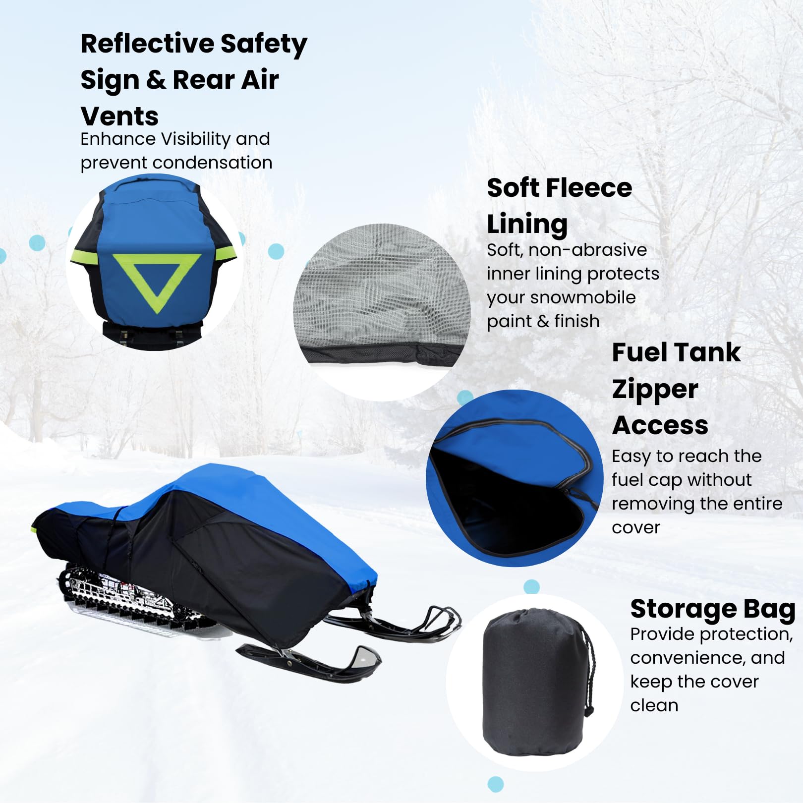 Heavy Duty Snowmobile Cover - Waterproof & Trailerable Storage Protection for Polaris, Ski-Doo, Arctic Cat, Yamaha (101