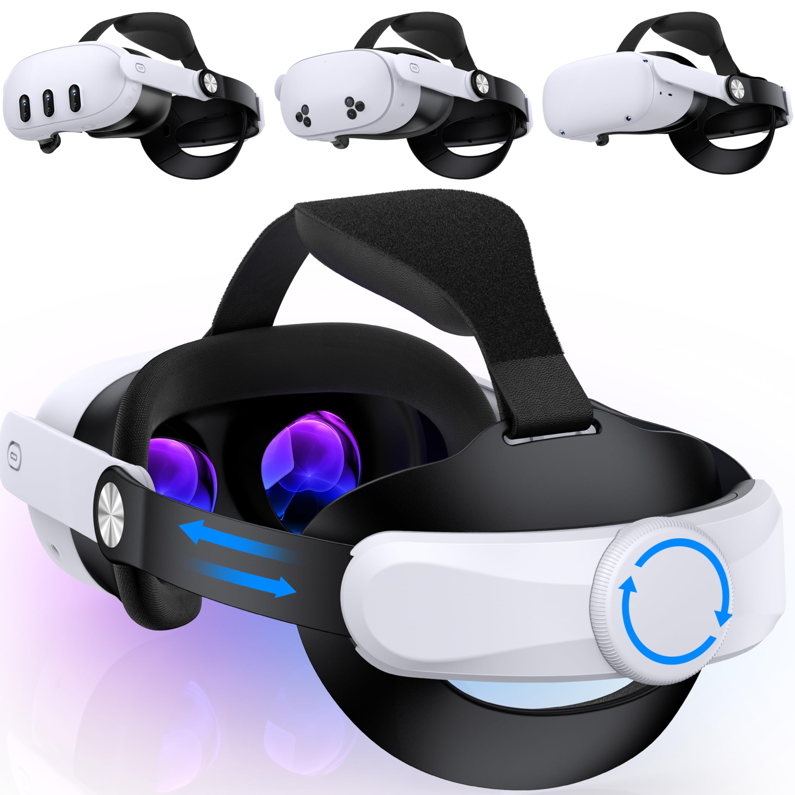 Meta Quest 3S/3/2 Adjustable Head Strap Replacement - Lightweight VR Headset Strap for Enhanced Support & Comfort | Reduces Pressure on Oculus Headsets | Perfect for Gaming, VR Fitness & Extended Play Sessions