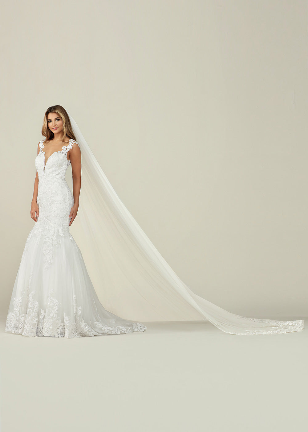 Gianna Veil Elegant Cathedral Wedding Veil with Sequin Lace Embroidery - Perfect for Bridal Gowns, Formal Weddings & Romantic Photo Shoots