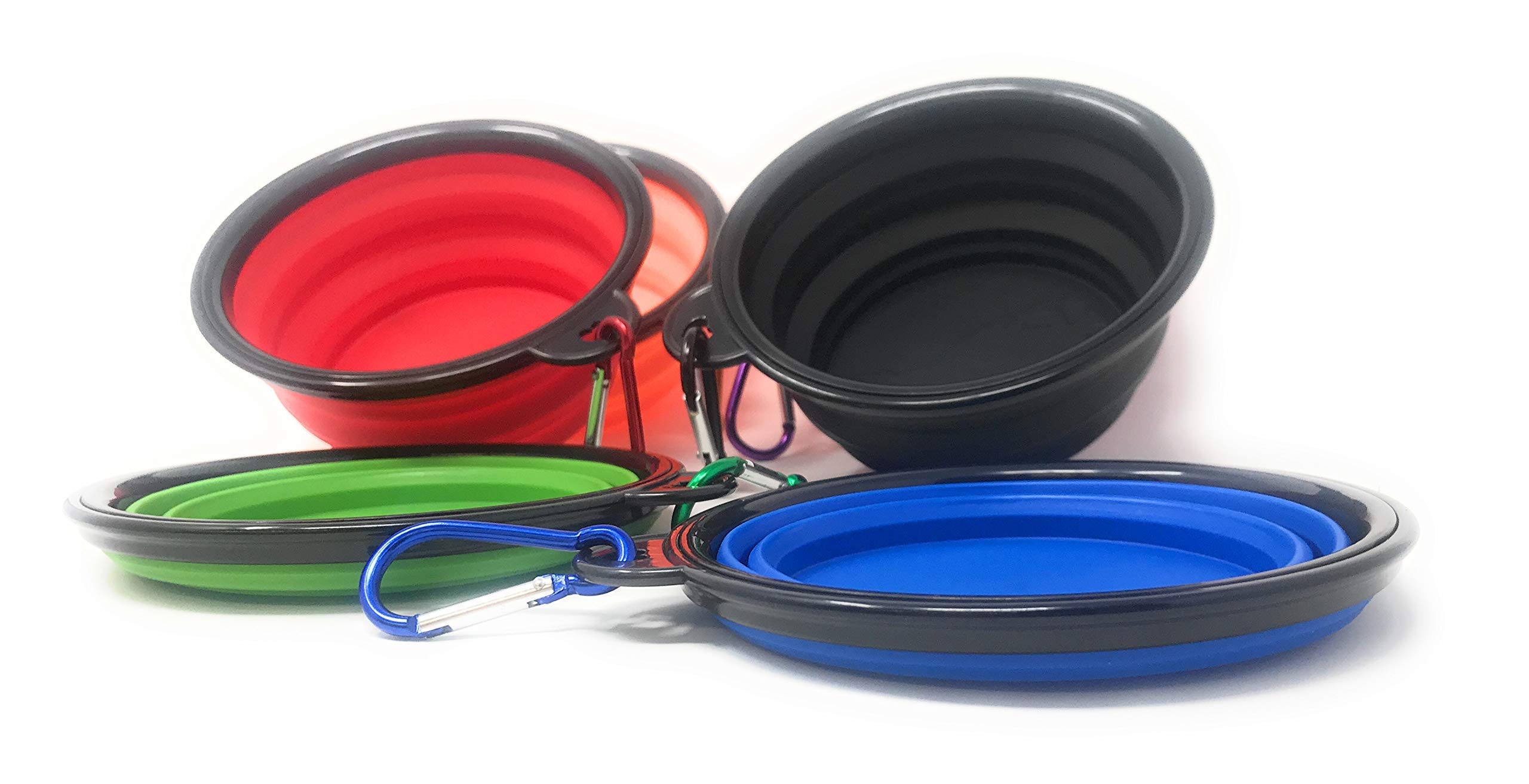 Funiverse 6-Pack Collapsible Silicone Travel Dog Bowls for Food & Water - Portable Pet Feeding Bowls for Hiking, Camping, and Outdoor Adventures