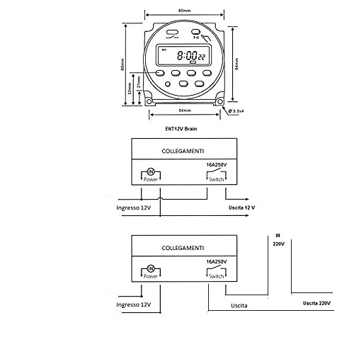 Programmable Digital Weekly Timer 12V 16A Manual Relay Switch Clock - Perfect for Home Automation, Lighting Control & Appliance Scheduling