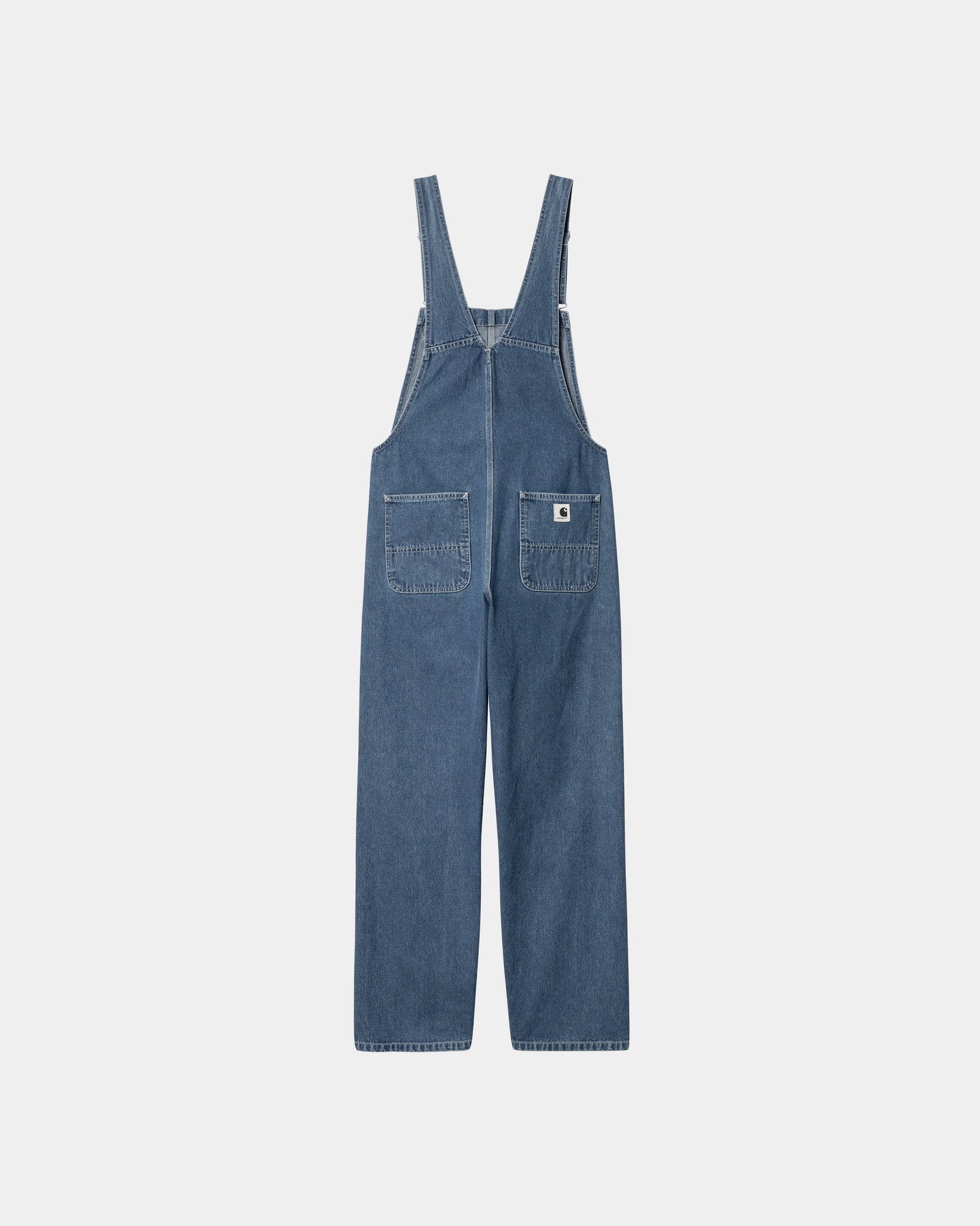 Women's Denim Bib Overalls - Straight Leg, Stone Washed Blue | Casual Workwear & Outdoor Activities