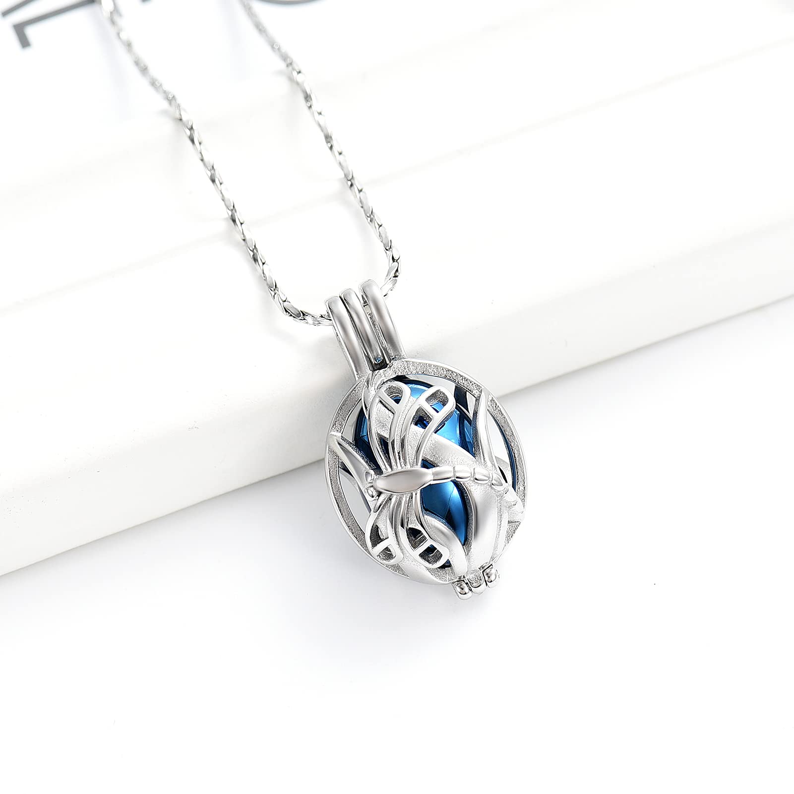 Imrsanl Cremation Jewelry Urn Pendant Necklace - Butterfly & Dragonfly Memorial Keepsake for Human & Pet Ashes - Perfect for Remembrance & Special Occasions
