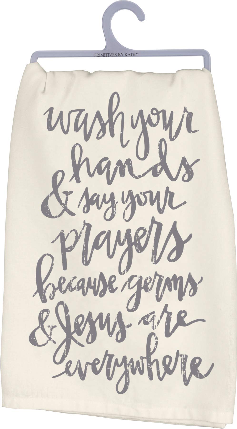 Primitives by Kathy Cotton Dish Towel - Wash Your Hands (38515) | Soft Absorbent Kitchen Towels for Drying Dishes, Cleaning & Decor | Perfect for Farmhouse, Rustic & Country Style Kitchens