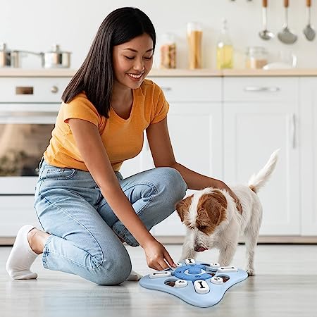 Interactive Dog Puzzle Toy for Mental Stimulation - Blue Square Shape - Perfect for Boredom Busters & Training Treats