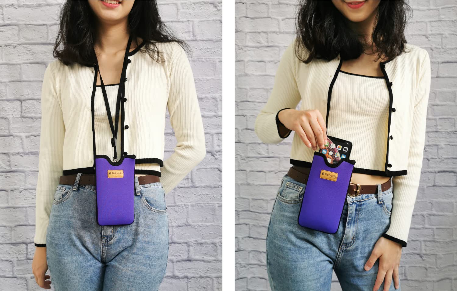 Shockproof Neoprene Phone Sleeve Pouch for iPhone 16/15 Pro Max/Plus, Samsung S24+/S24/S23+/A54, Google Pixel 8 - Belt Loop & Neck Lanyard Included (Purple) - Perfect for Gym, Hiking & Outdoor Activities