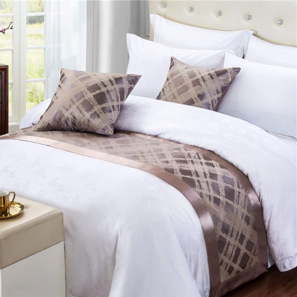 Modern Bed Runner for King Size Bed - Soft Home Bedding Scarf, Bedspread Coverlet & Decorative Throw - Protects Foot of Bed - Perfect for Hotel, Twin, Queen & King Beds - Elegant Home Decor & Bedroom Accent