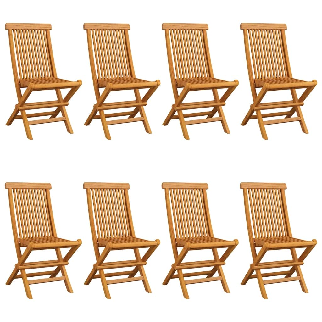 8-Piece Teak Wood Patio Dining Set with Anthracite Cushions - Modern Indoor/Outdoor Furniture for Kitchen, Living Room, Garden & Backyard - Weather-Resistant Teak Chairs - Perfect for Entertaining, Outdoor Gatherings, BBQs, Poolside Lounging and Al Fresco Dining - Ideal for Patio, Deck, Restaurant and Cafe Use - Great for Family Dinners, Summer Parties, and Relaxing Evenings