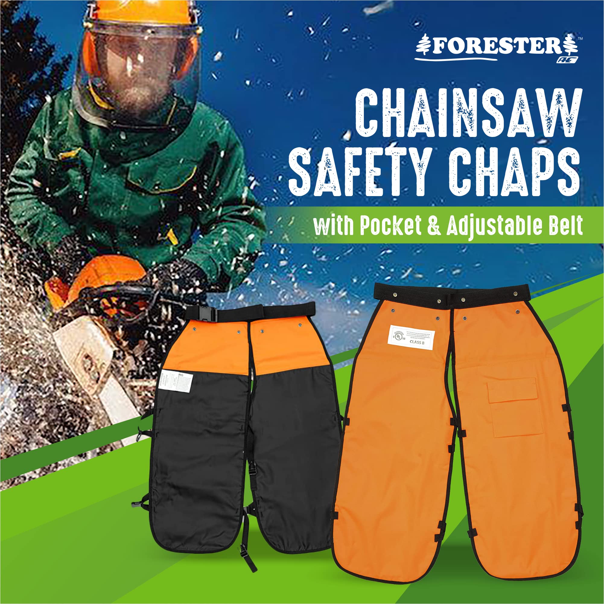 Forester OEM Arborist Forestry Professional Cutter's Combo Kit with Chaps & Helmet (40, Black) - Perfect for Tree Trimming, Logging & Outdoor Safety Work