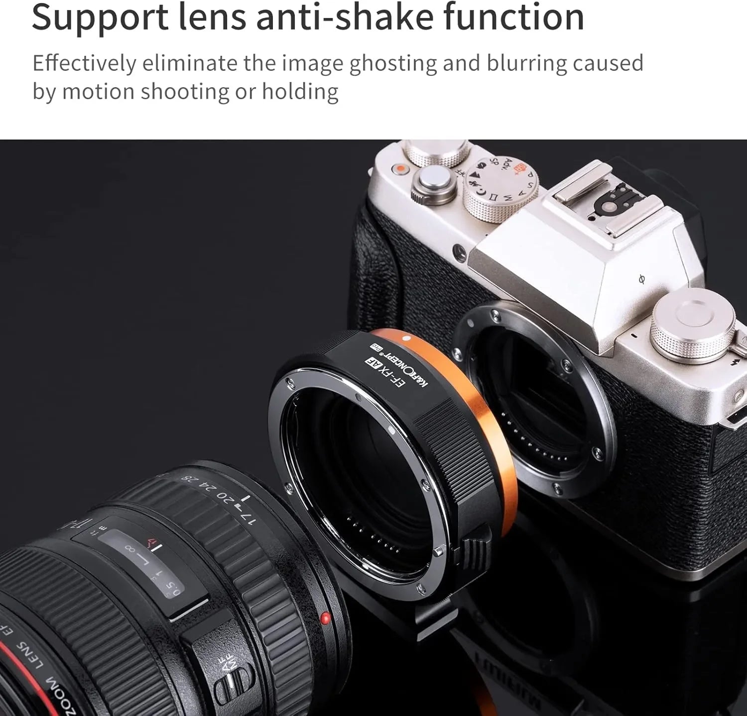K&F Concept Auto Focus Lens Mount Adapter Ring - EF/EF-S to FX Electronic Adapter for Canon to Nikon DSLR Cameras - Perfect for Photography, Videography & Travel Shooting