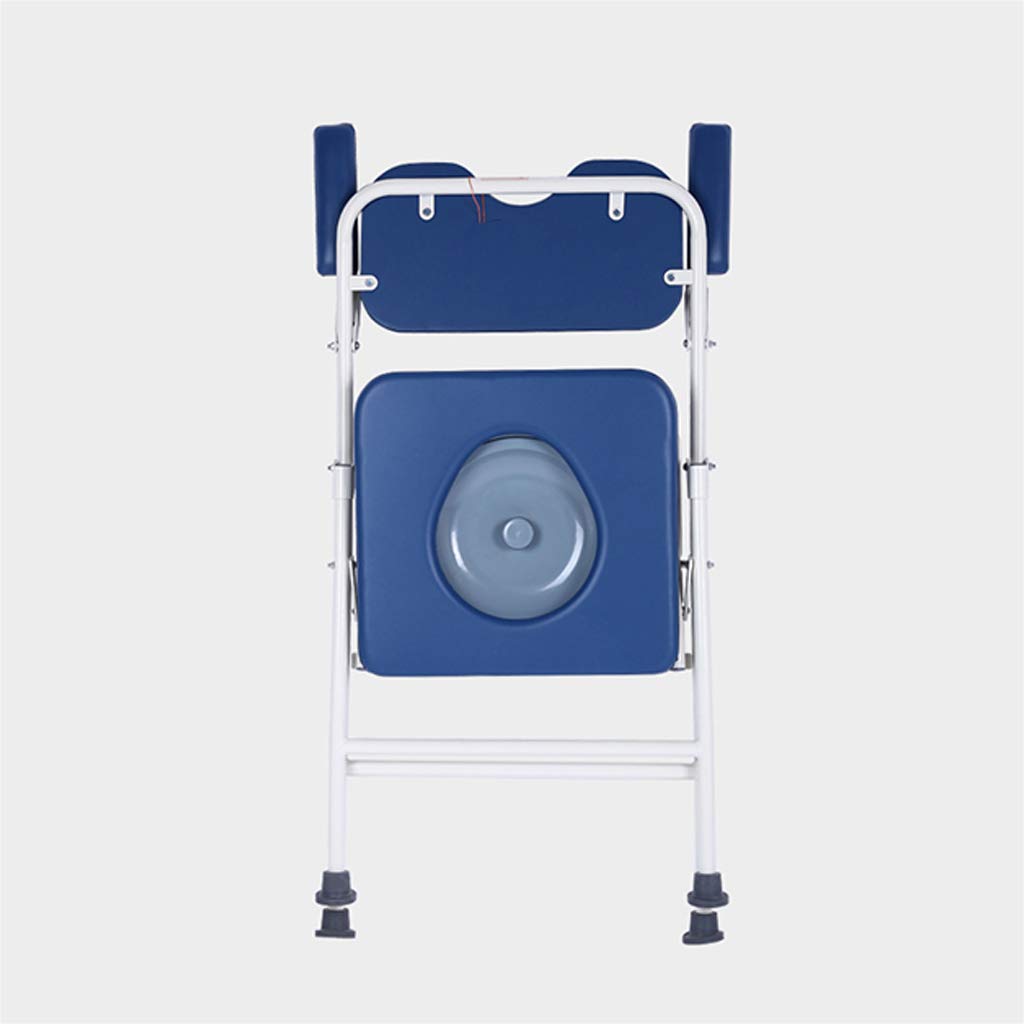 Foldable Bath Toilet Chair with Safety Steel Frame & Handles - Adjustable Shower Bench & Bedside Commode for Elderly & Disabled - Includes Removable Bucket - Ideal for Bathroom Safety & Mobility Assistance