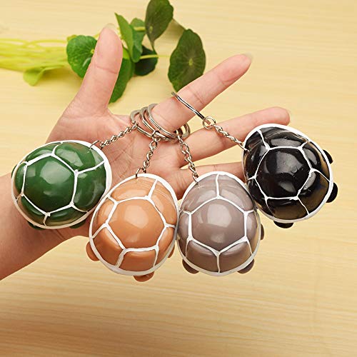 2-Pack Stretchy Turtle Keychain Fidget Toys - Silicone Stress Relief & Anxiety Relief Sensory Toys for Adults & Kids - Random 4 Colors - Perfect for Office, Travel & ADHD Focus Aid