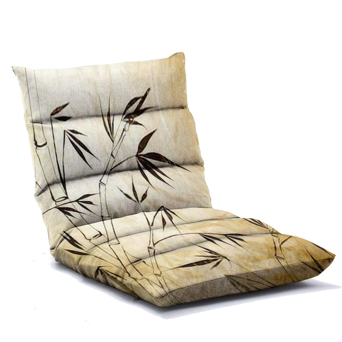 Adjustable Bamboo Floor Lounger Chair with Memory Foam - Foldable Floor Sofa for Home, Office, Reading & Gaming - Ergonomic Support for Back Pain Relief (Perfect for Small Spaces, Meditation & TV Watching)