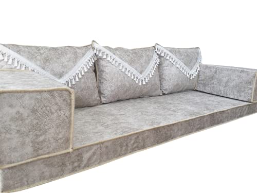 Arabic Floor Seating Sofa - Traditional Majlis Couch & Jalsa Loveseat | Oriental Style Sectional Sofa for Home Decor, Living Room & Cultural Gatherings
