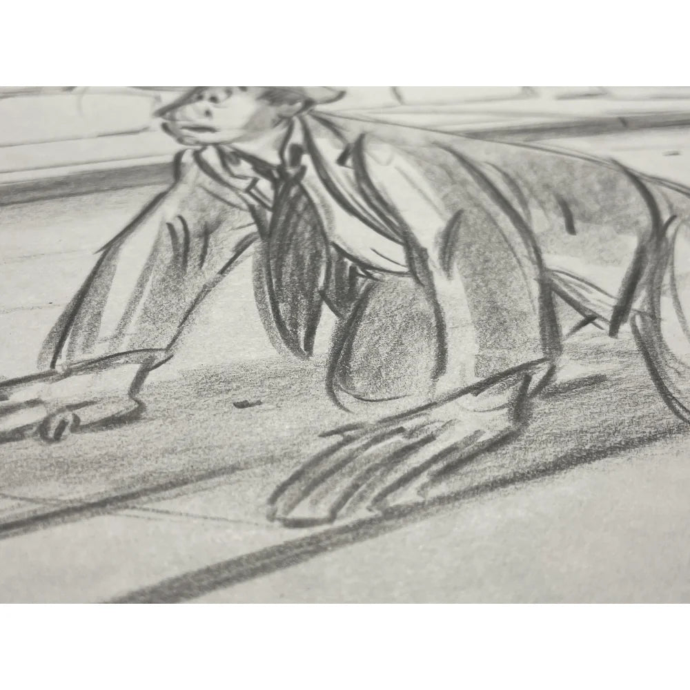 Bob Hoskins Autographed Who Framed Roger Rabbit Original Storyboard Drawing - Framed with PSA/DNA COA - Perfect for Movie Memorabilia Collectors & Disney Fans