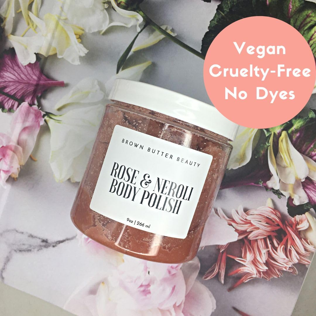 Natural Rose Body Scrub & Soap Bar Set - Relaxing Spa Gift for Women | Birthday, Christmas & Holiday Present | Moisturizing Bath & Body Care for Self-Care & Gifting