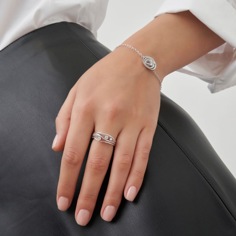 0.19ct Natural Diamond Ring for Women - Elegant Dune Design Wedding & Engagement Ring - Perfect for Anniversary, Proposal & Special Occasions