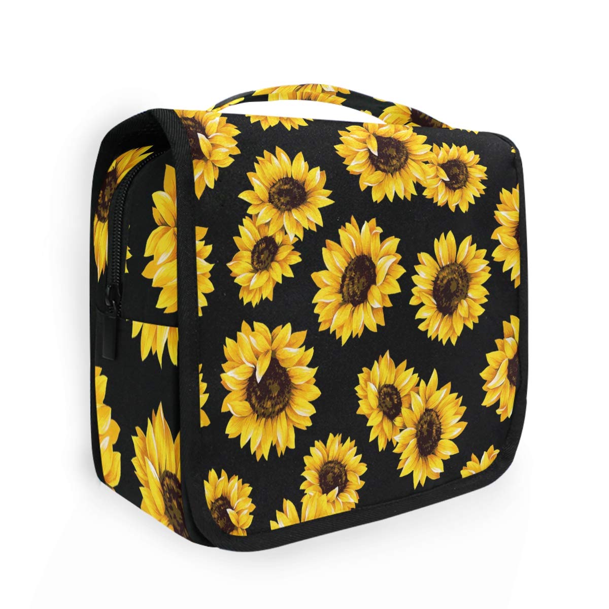 CaTaKu Tropical Sunflower Van Gogh Inspired Waterproof Cosmetic Bag - Multi-Functional Travel Toiletry Organizer for Men & Women - Perfect for Makeup, Skincare & Travel Essentials