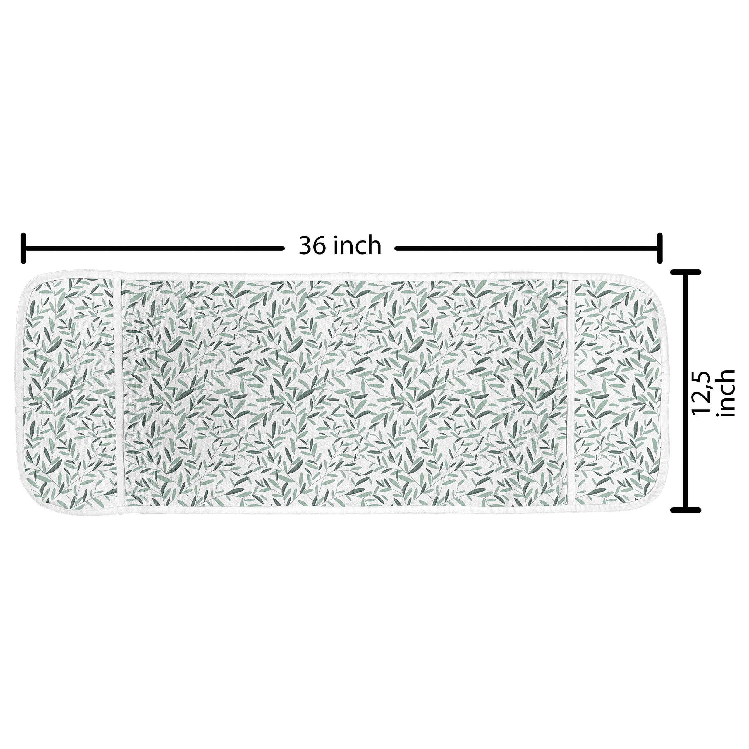 Ambesonne Microwave Cover for Kitchen - Olive Branches Design, Water Resistant Oven Protector with Storage Pockets, 36 x 12 Inches, Almond Green - Perfect for Spring Decor & Small Appliance Organization