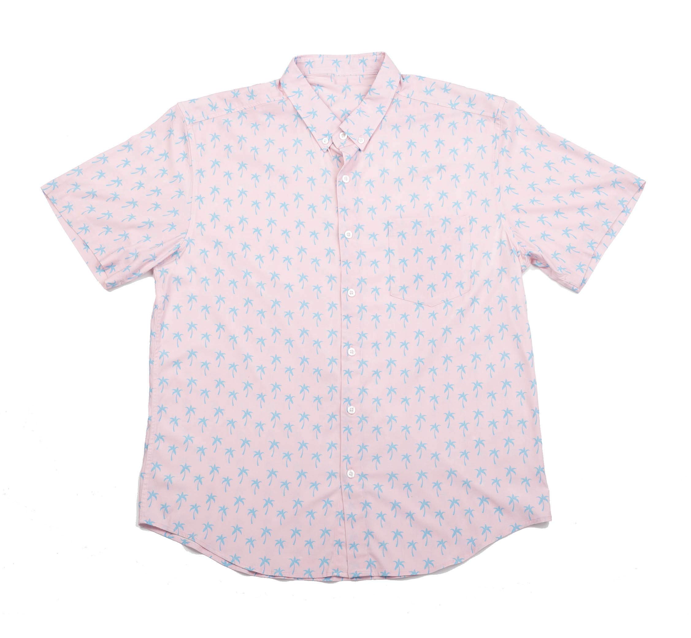 BERMIES Women's Pink Rayon Short Sleeve Shirt - Soft & Breathable Casual Blouse for Summer, Beach & Vacation Wear
