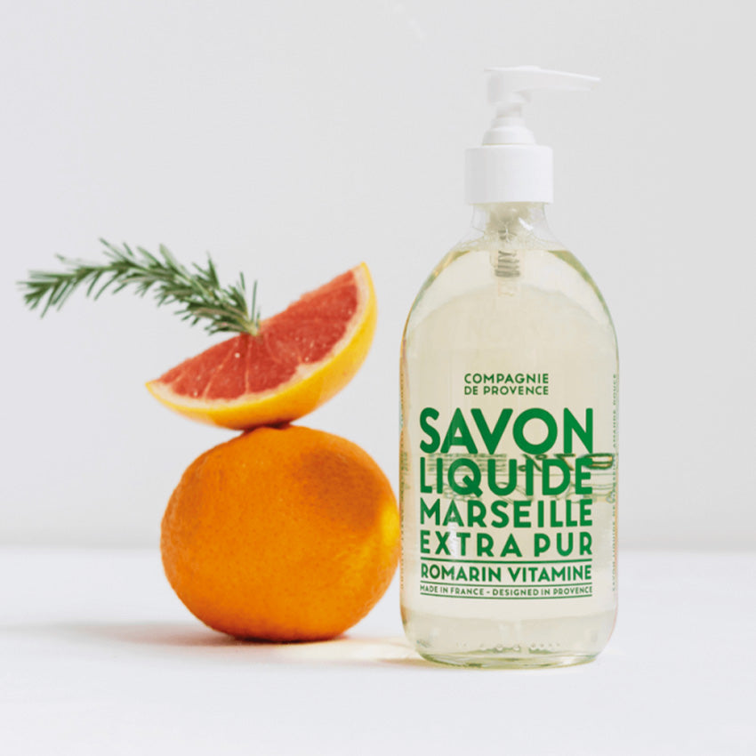 Compagnie de Provence Revitalizing Rosemary Liquid Marseille Soap - Natural Hand & Body Wash for Sensitive Skin - Perfect for Daily Cleansing & Aromatherapy at Home or Spa