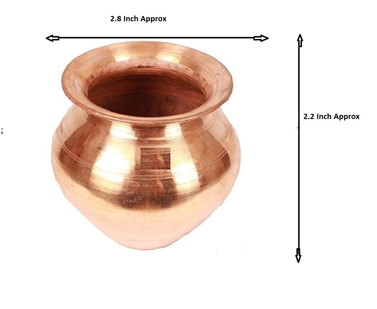 100% Pure Copper Lota (120ml/4Oz) - Hindu Prayer Pooja Kalash Copper Pot for Rituals - 2.2 Inches - Perfect for Pooja, Arti, and Spiritual Ceremonies at Home or Temple