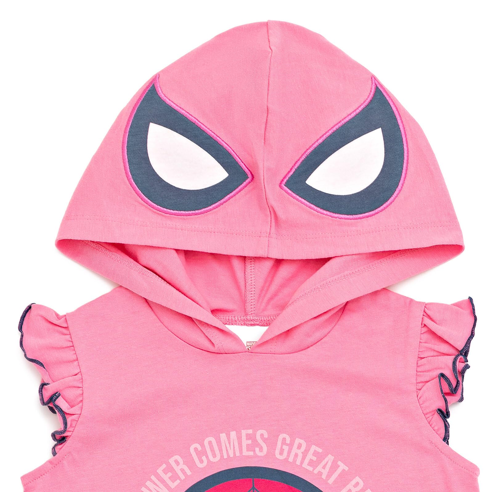 Spider-Man Girls Cosplay Outfit Set - Tank Top & French Terry Dolphin Shorts for Toddler to Big Kids (2T-16) | Halloween Costume, Birthday Party, Comic-Con Cosplay