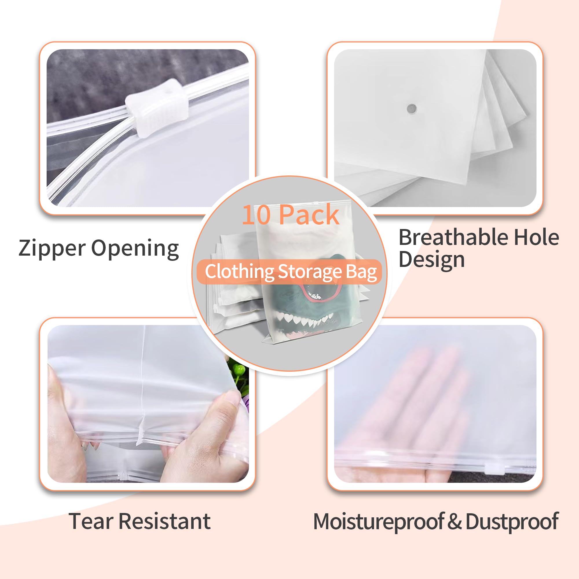 4-Pack Large Fabric Storage Bins with Bags | Closet Organizer for Clothes & Toys | Home & Nursery Storage Solution