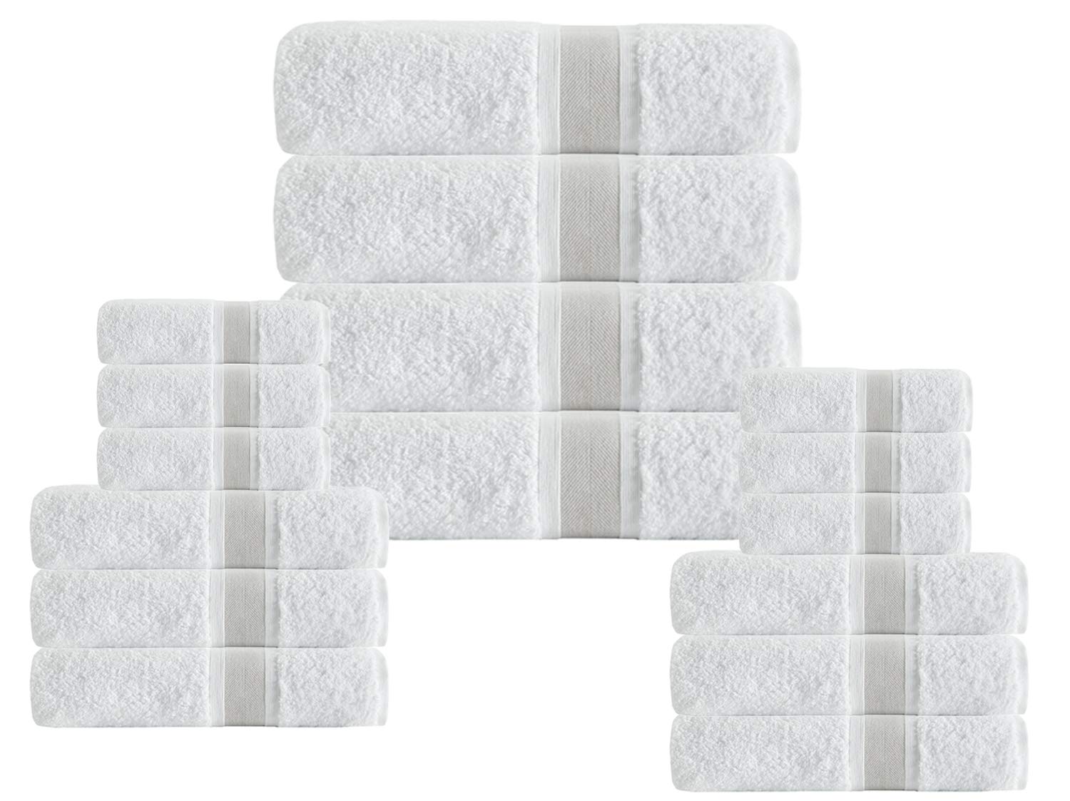 Enchante Home - Premium 16-Piece Turkish Towel Set | Long Staple Cotton, Quick-Drying, Ultra Soft & Highly Absorbent | Perfect for Beach, Spa, Bath & Luxury Home Use