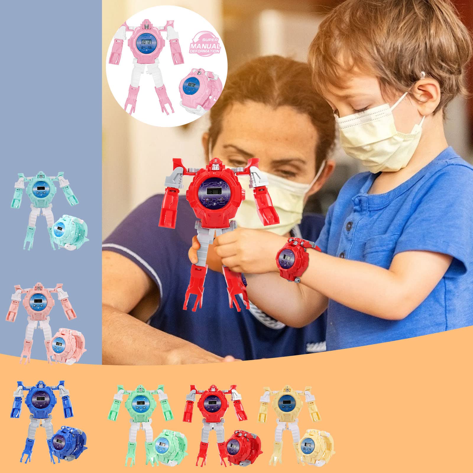 MIANHT Robot Watch for Kids - Transformable Toy & Creative Gift for Playtime