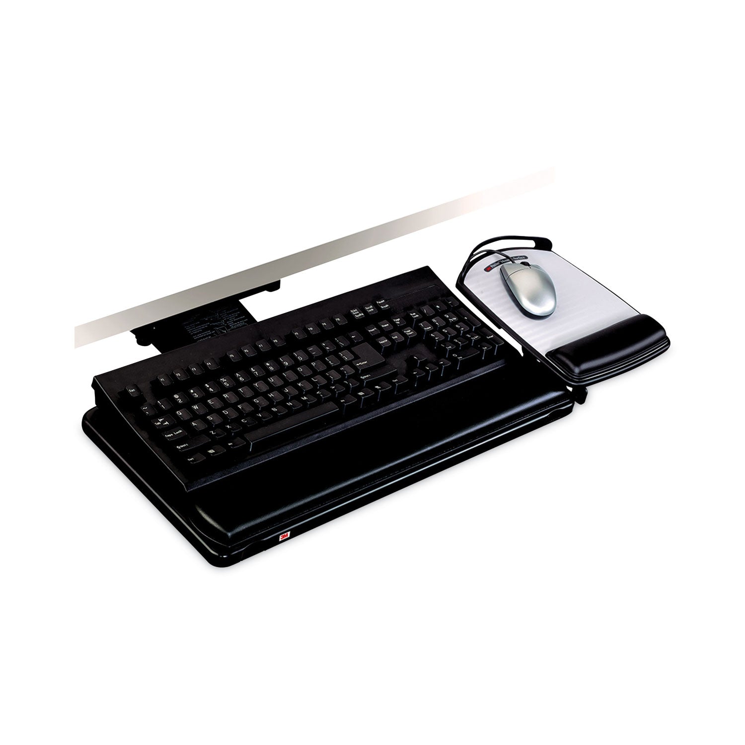 3M™ Adjustable Keyboard Tray with Ergonomic Design - Black | Height & Angle Adjustable Platform for Office, Home & Gaming Setup