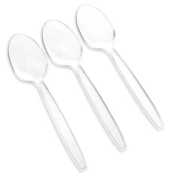 50-Piece Clear Plastic Cutlery Set - Premium Disposable Flatware for Parties, Picnics & Catering - Basic Cutlery Collection (Knives, Forks, Spoons)