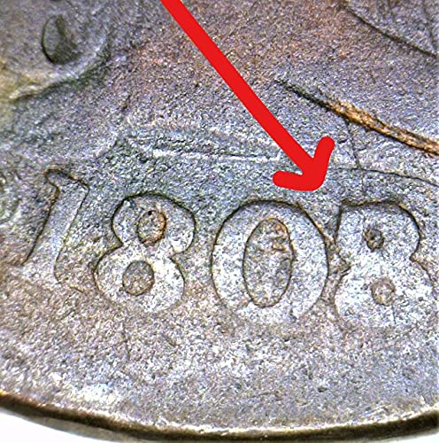 1808 Draped Bust 1808/7 Variety Half Cent Coin VG Condition - Rare US Early American Coin for Collectors & History Enthusiasts | Perfect for Coin Collections, Historical Displays & Investment Portfolios
