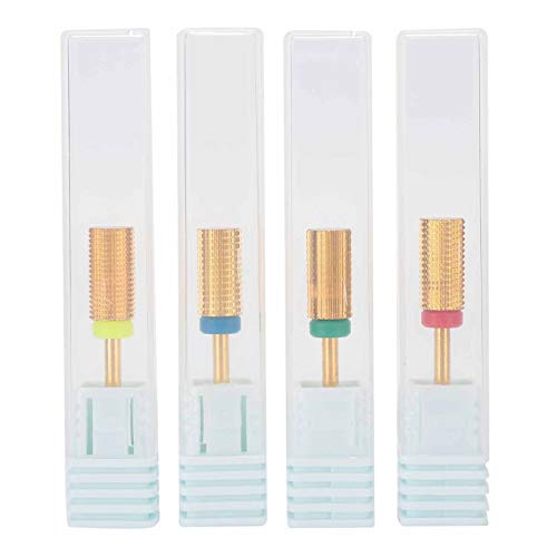 4pcs Professional Nail Drill Bits Set for Electric Manicure & Pedicure - XF/F/M/C Heads, Nail Grinding Machine Tool Kit for Home Salon Use - Perfect for Nail Art, Acrylics & Gel Extensions