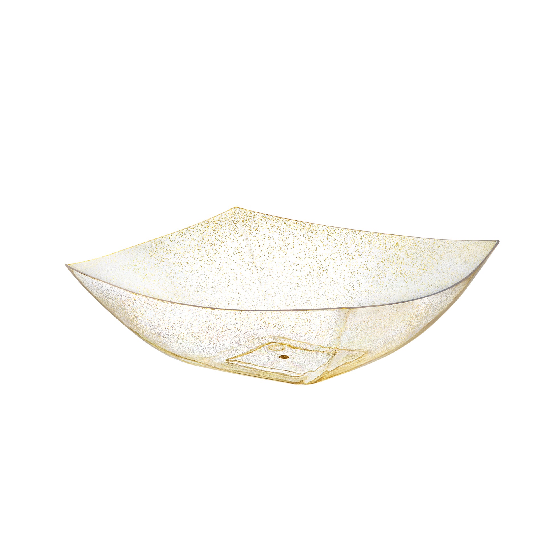 Square Gold Glitter Serving Bowls - Set of 4 - Elegant Party Dishes for Candy, Snacks, Desserts at Weddings, Birthdays & Holiday Gatherings