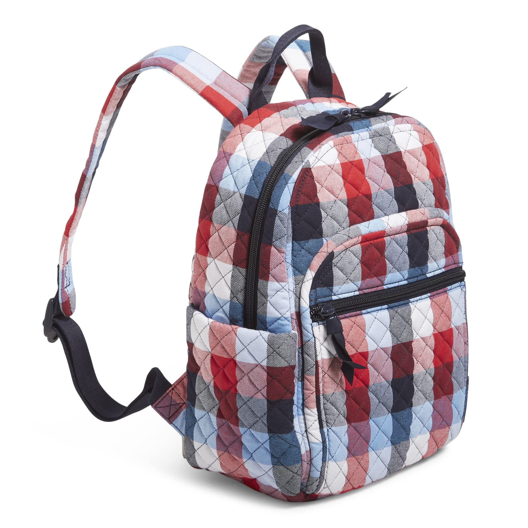 Vera Bradley Women's Cotton Small Backpack - Patriotic Plaid Design, Lightweight & Durable, Perfect for Travel, Work & School | One Size Fits All