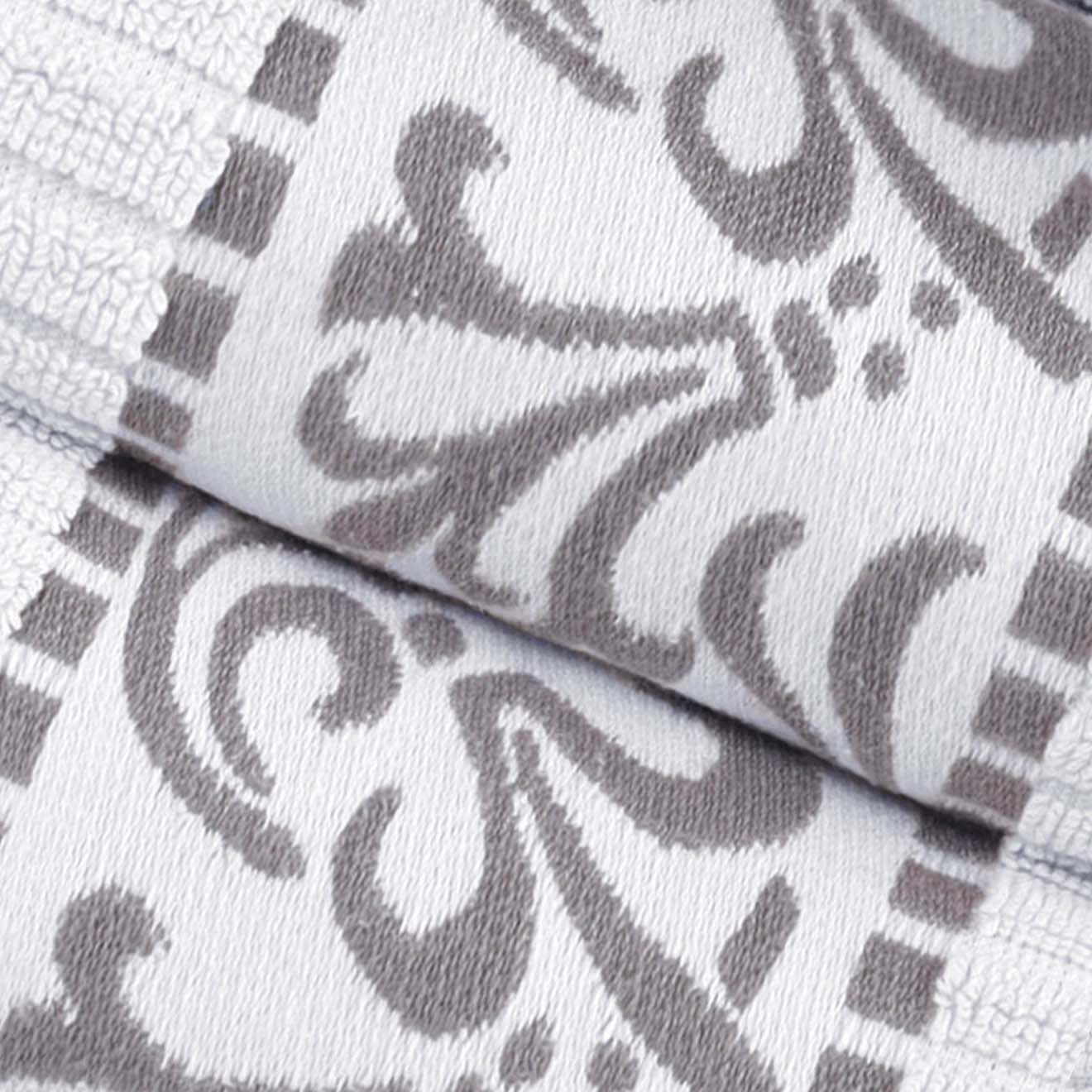 Premium Athens Cotton Greek Scroll & Floral 4-Piece Bath Towel Set - Soft & Absorbent for Spa, Bathroom & Guest Room Decor
