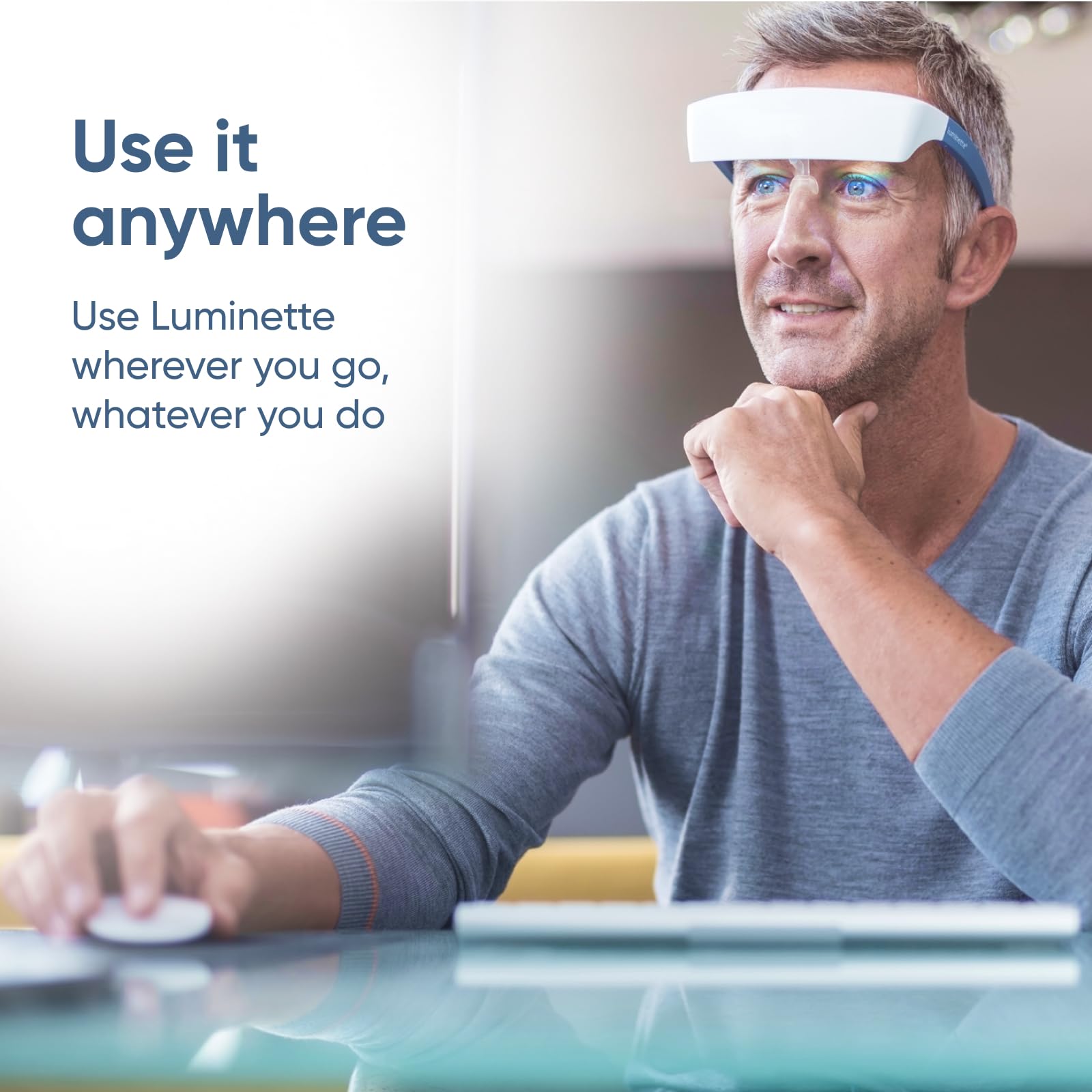 Luminette 2 Light Therapy Glasses (2024 Updated) - Wearable Happy Lamp for Natural Sleep Aid, Seasonal Affective Disorder & Jet Lag Relief - Portable Daylight Therapy Lamp for Home, Office & Travel Use