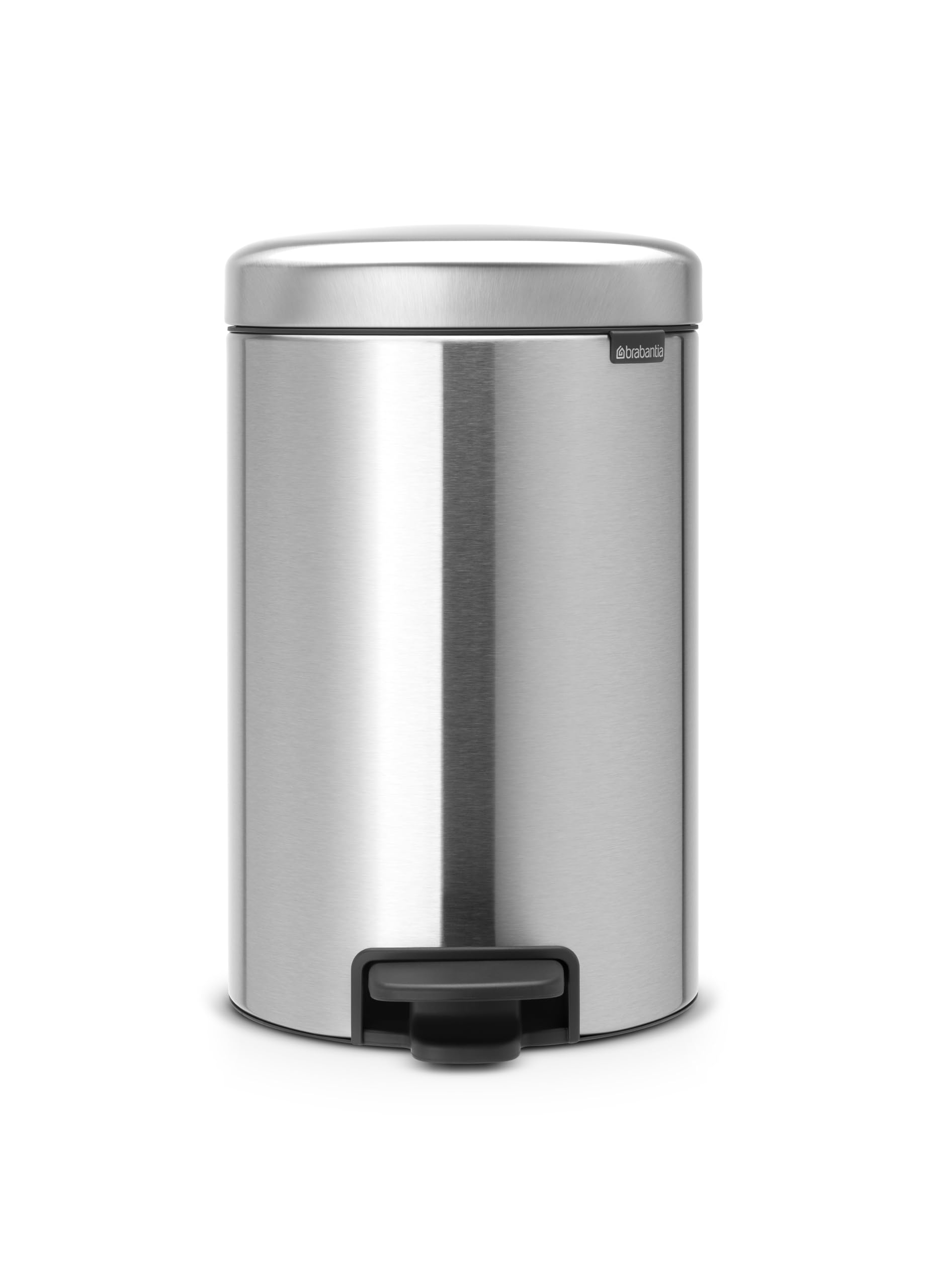 Brabantia New Icon Step Trash Can - 3.2 Gallon Matt Steel Kitchen Garbage Bin with Soft Close Lid & Removable Bucket - Perfect for Recycling & Waste Disposal in Home, Office or Restaurant