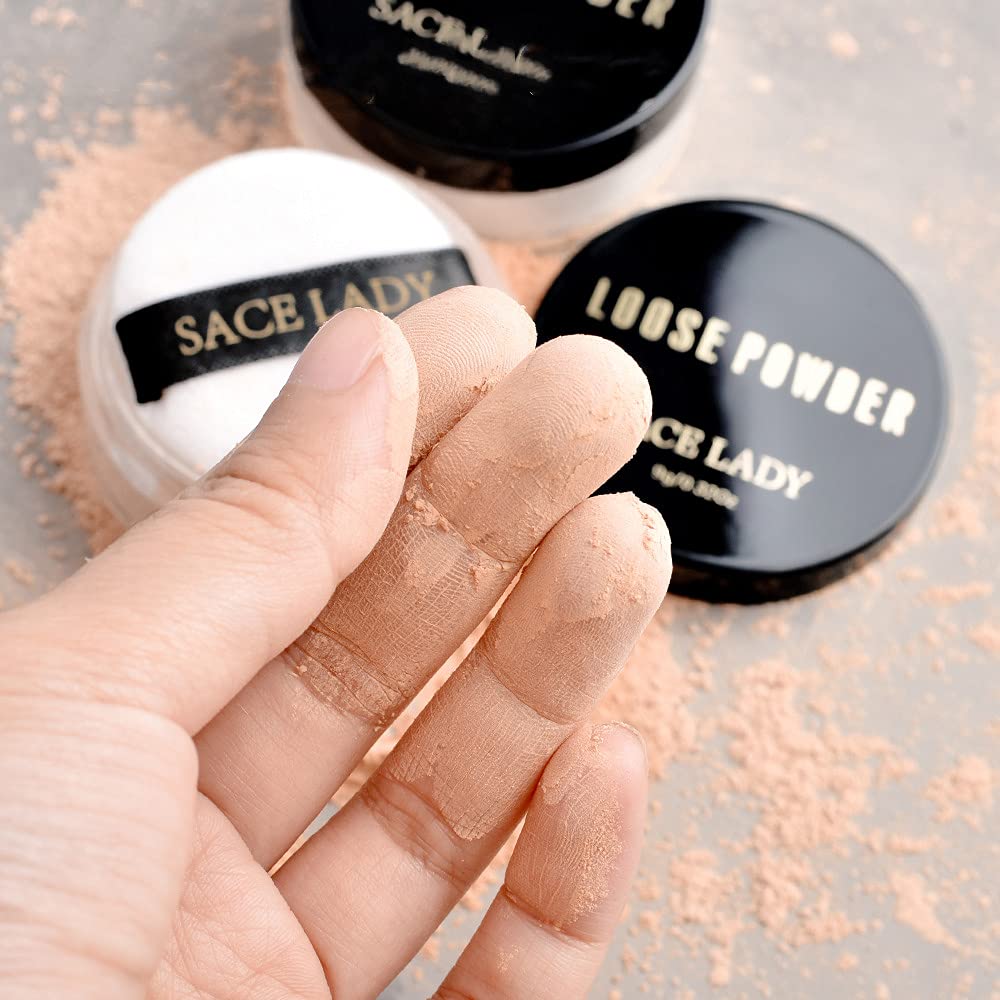 Oil Control Loose Powder Setting Makeup Kit - Waterproof, Poreless, Long Lasting Soft-Matte Face Powder (2 Colors, 2pcs*0.32Oz) for Flawless All-Day Makeup | Perfect for Oily Skin & Hot Weather