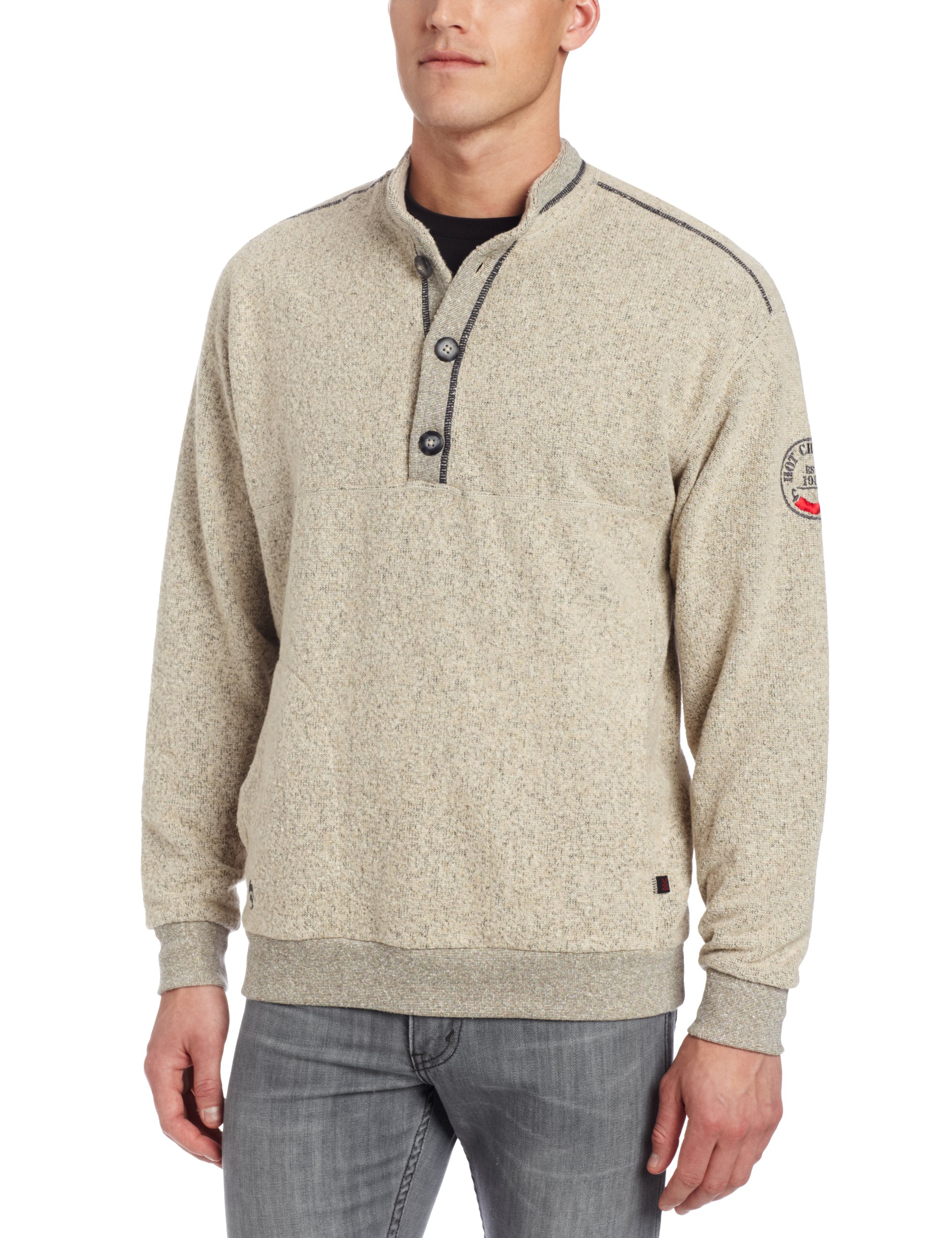Hot Chillys Men's Thermal Pullover Jacket - Lightweight Fleece Lined Windproof Winter Coat for Hiking, Skiing & Outdoor Activities